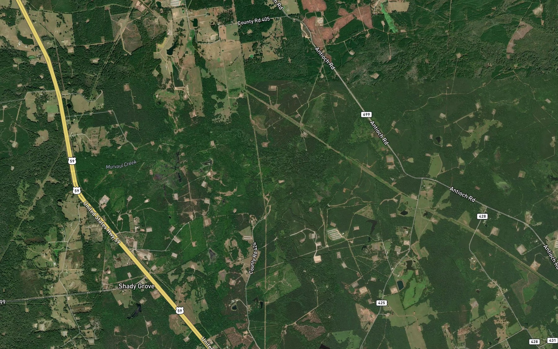 Satellite map of the Nail Creek