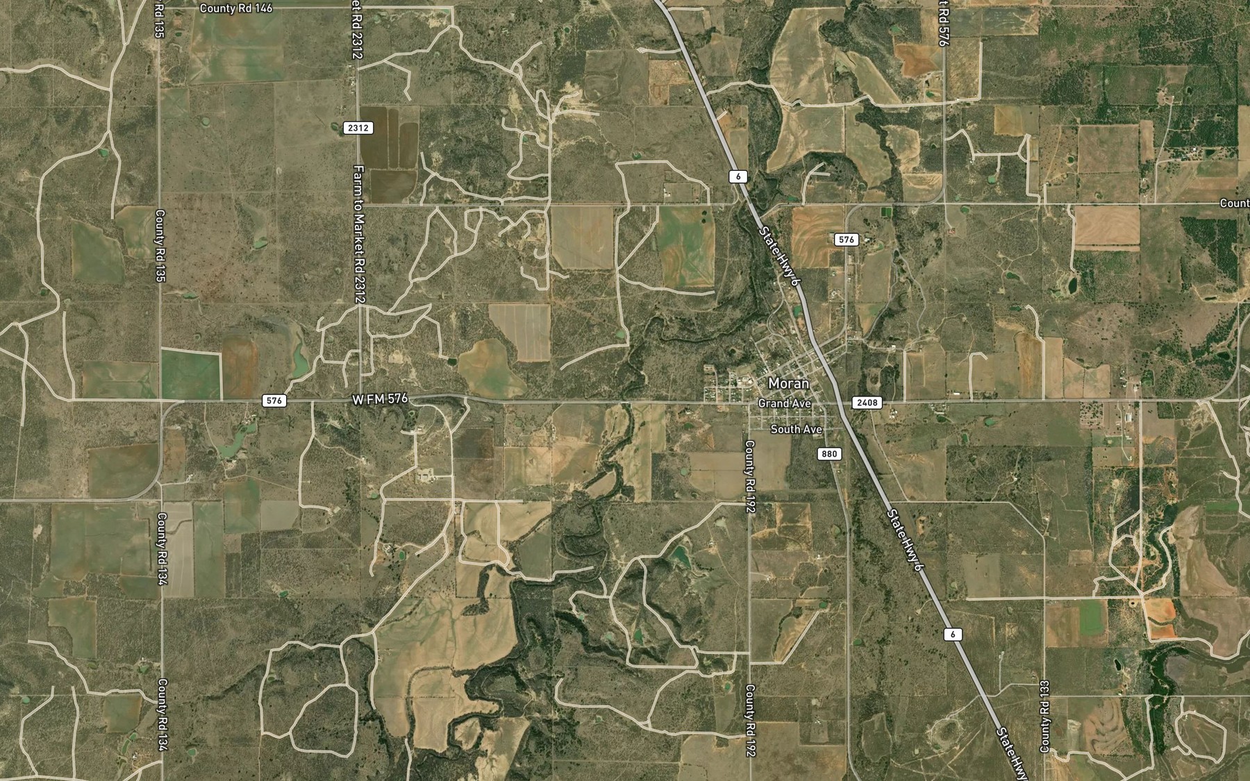 Satellite map of the Cordwood Creek