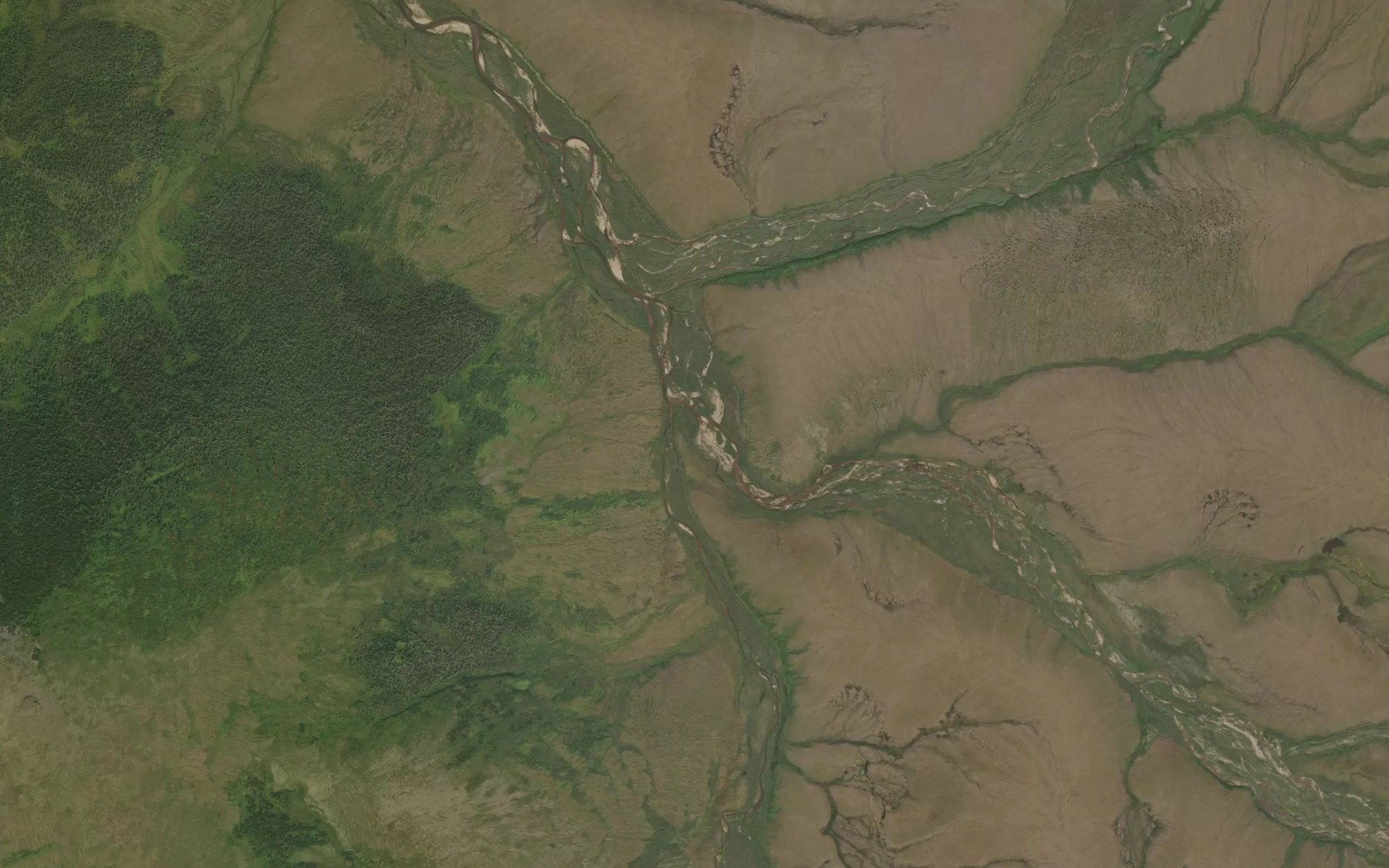 Satellite map of the Burnt Creek