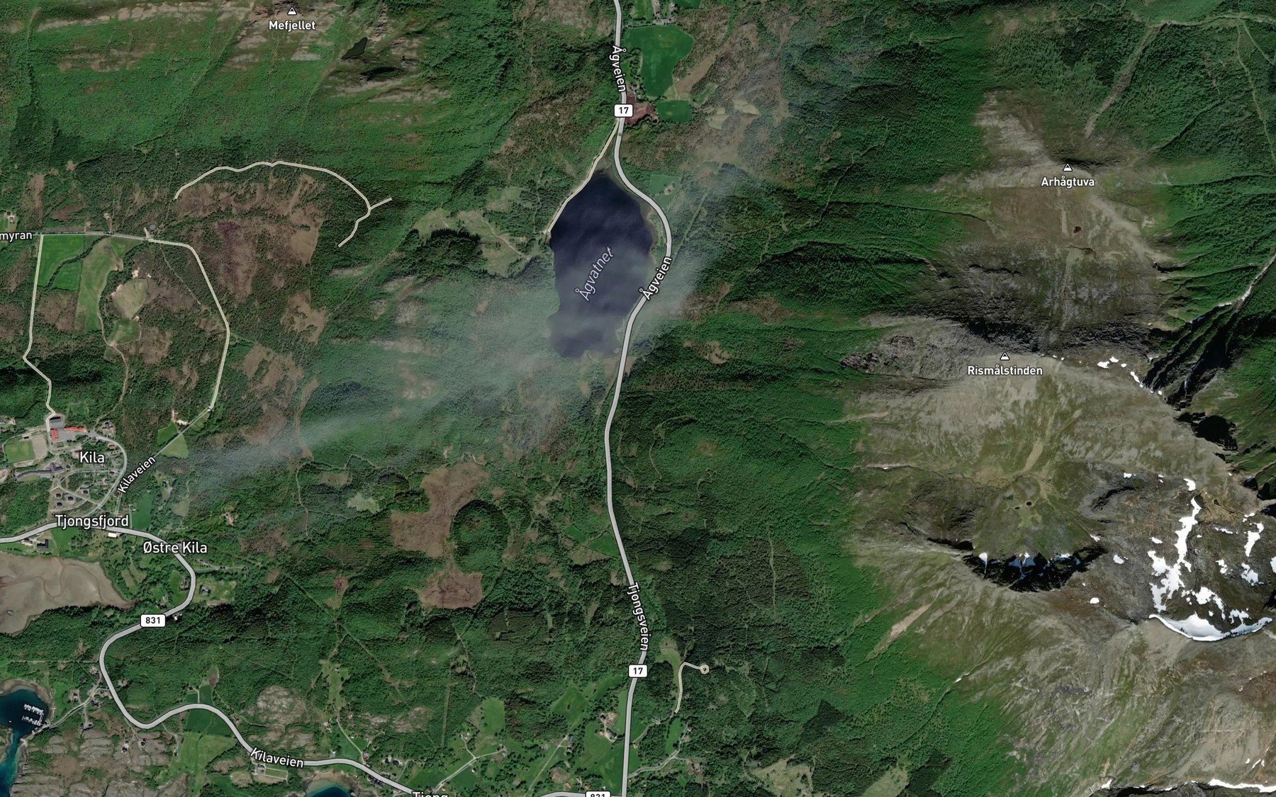 Satellite map of the Rismalselva