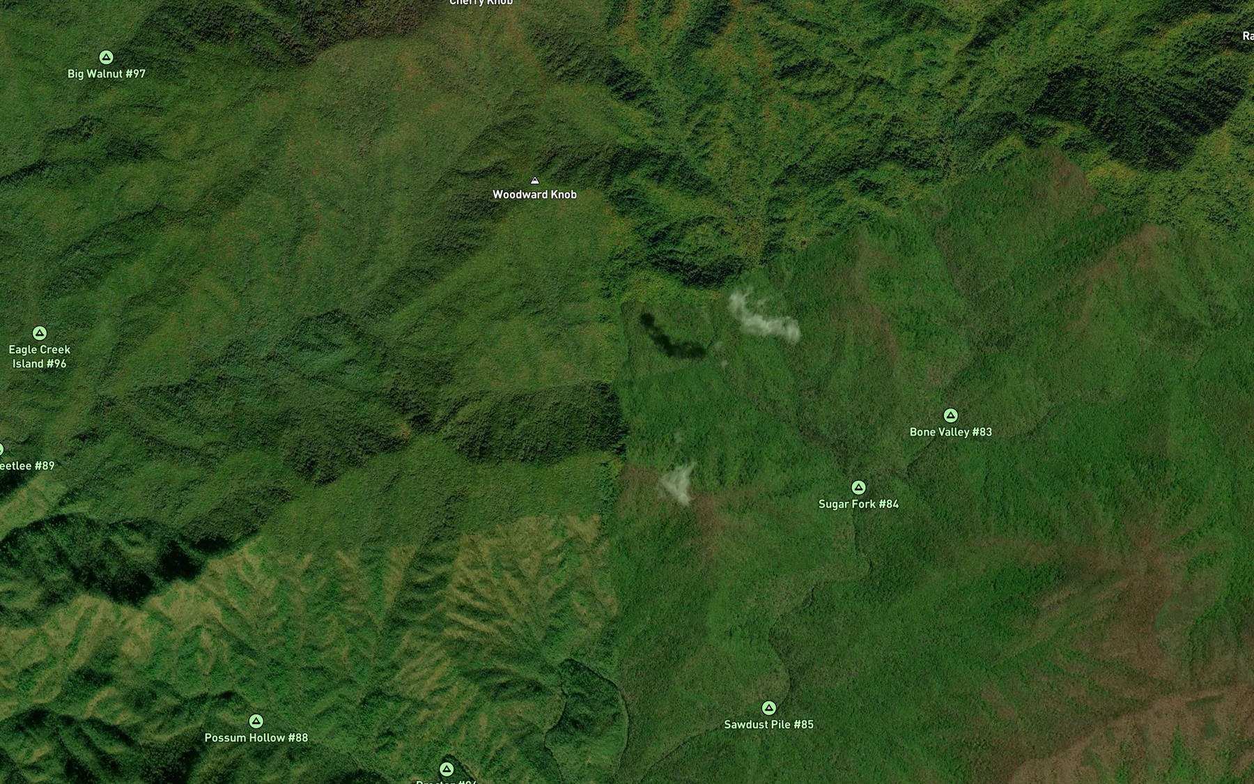 Satellite map of the Little Fork