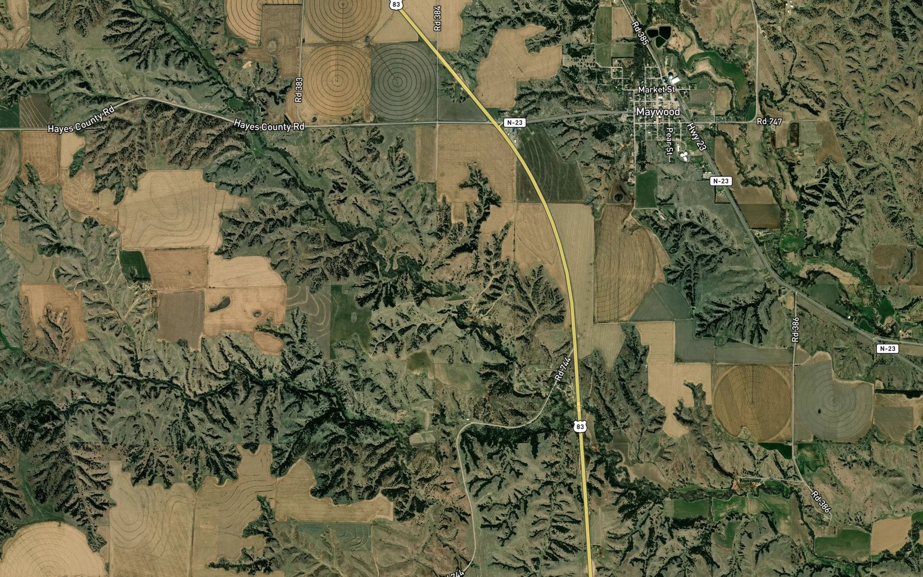 Satellite map of the Brushy Creek Reservoir 410