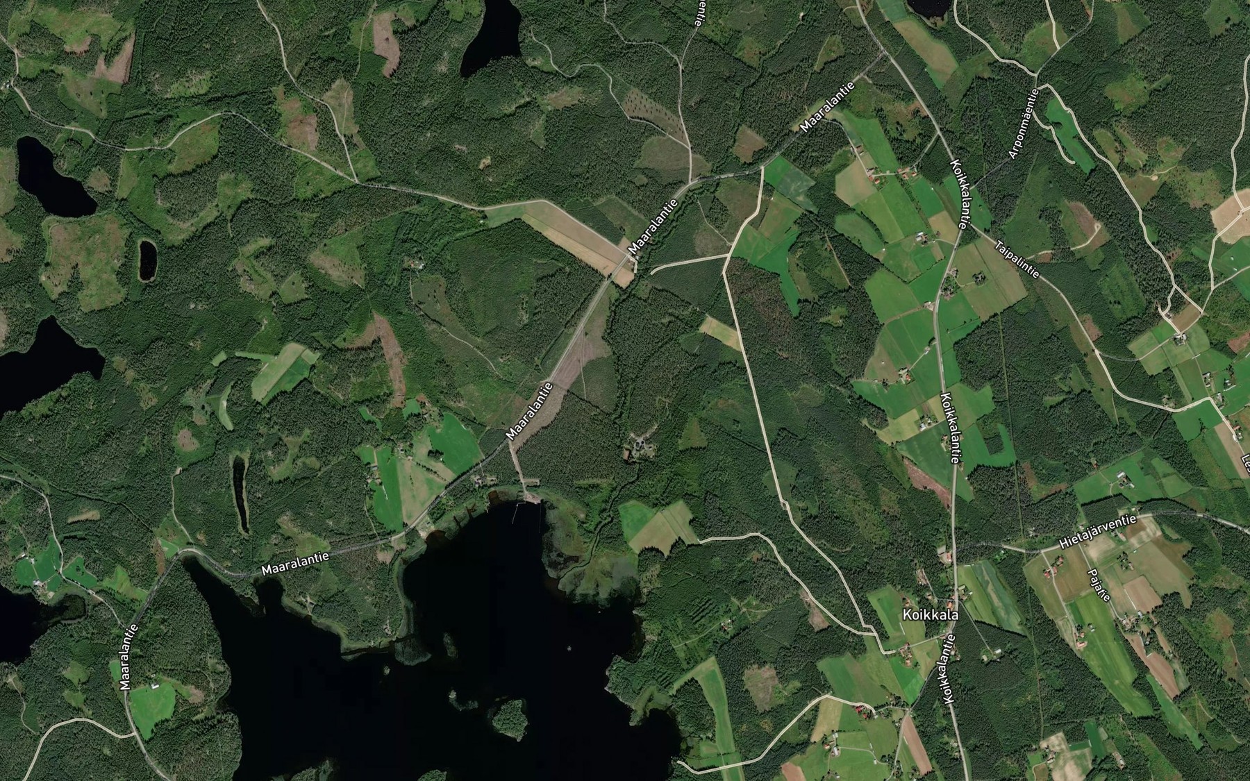 Satellite map of the Viinikanoja