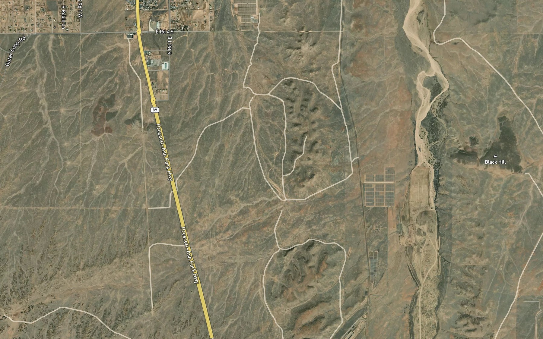 Satellite map of the Chino Valley Irrigation Ditch