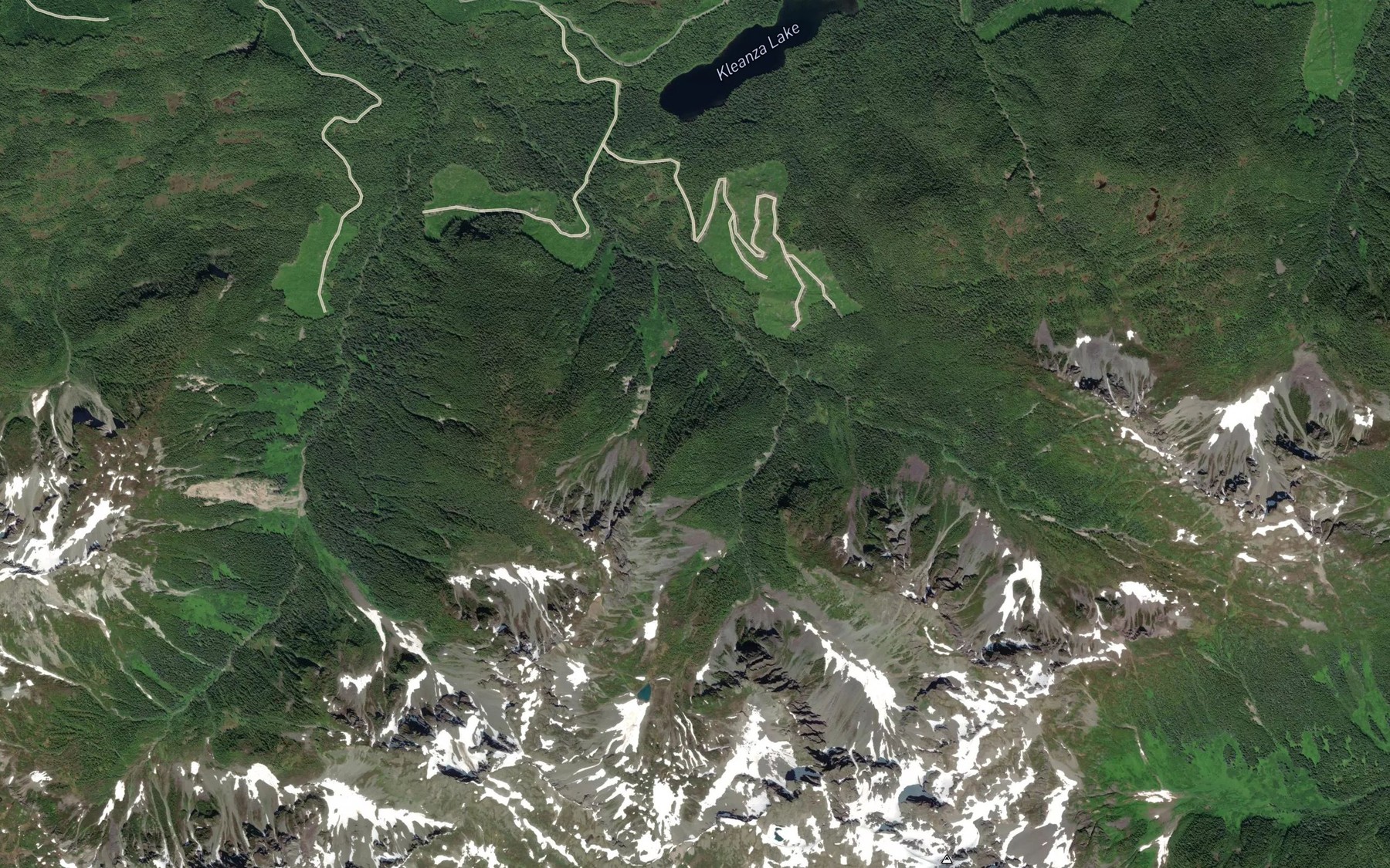 Satellite map of the Peerless Creek