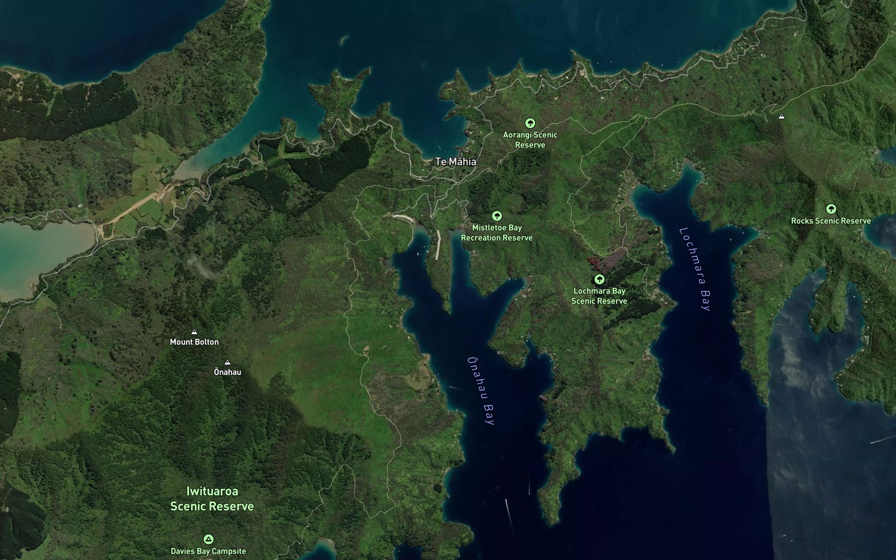 Satellite map of the Fence Bay