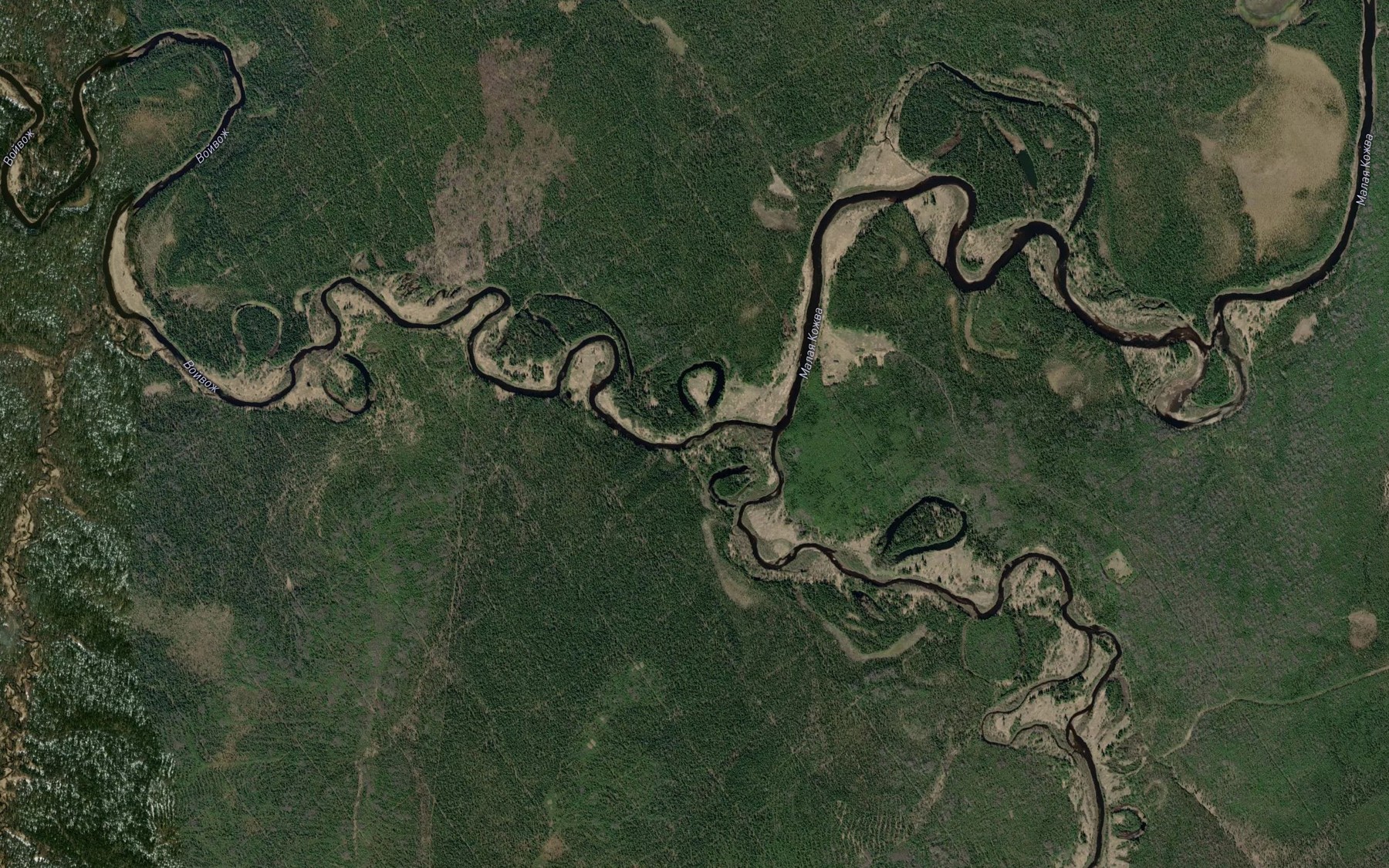 Satellite map of the Voyvozh