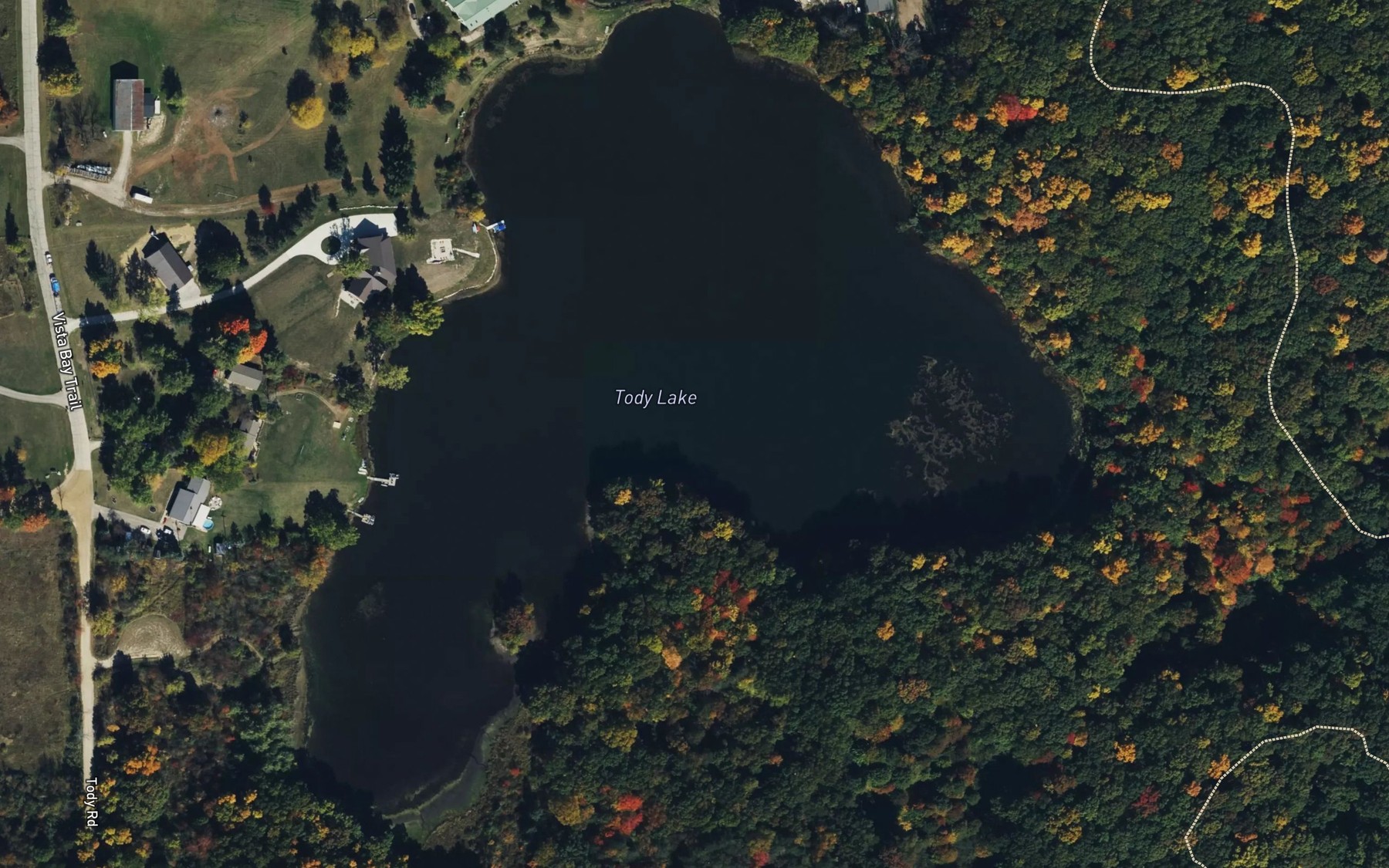 Satellite map of the Tody Lake