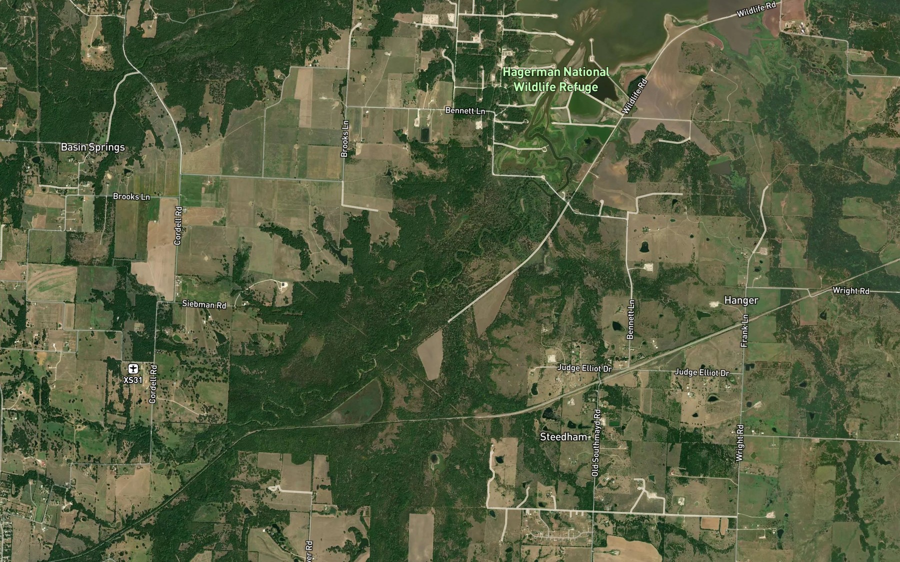 Satellite map of the Deaver Creek