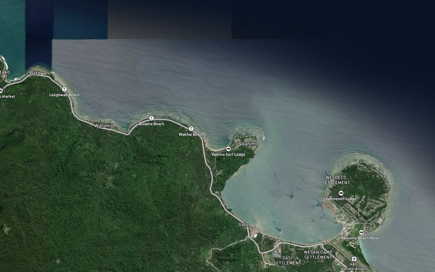 Satellite map of the Ibbekuang Bay