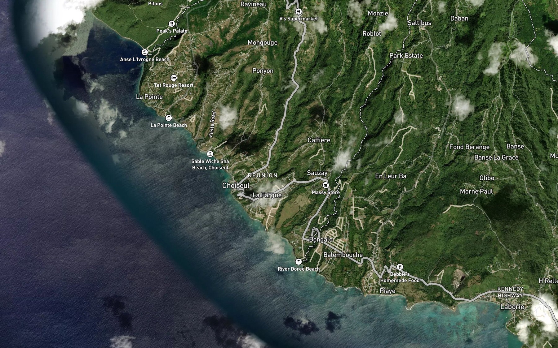 Satellite map of the Petite Riviere Choiseul