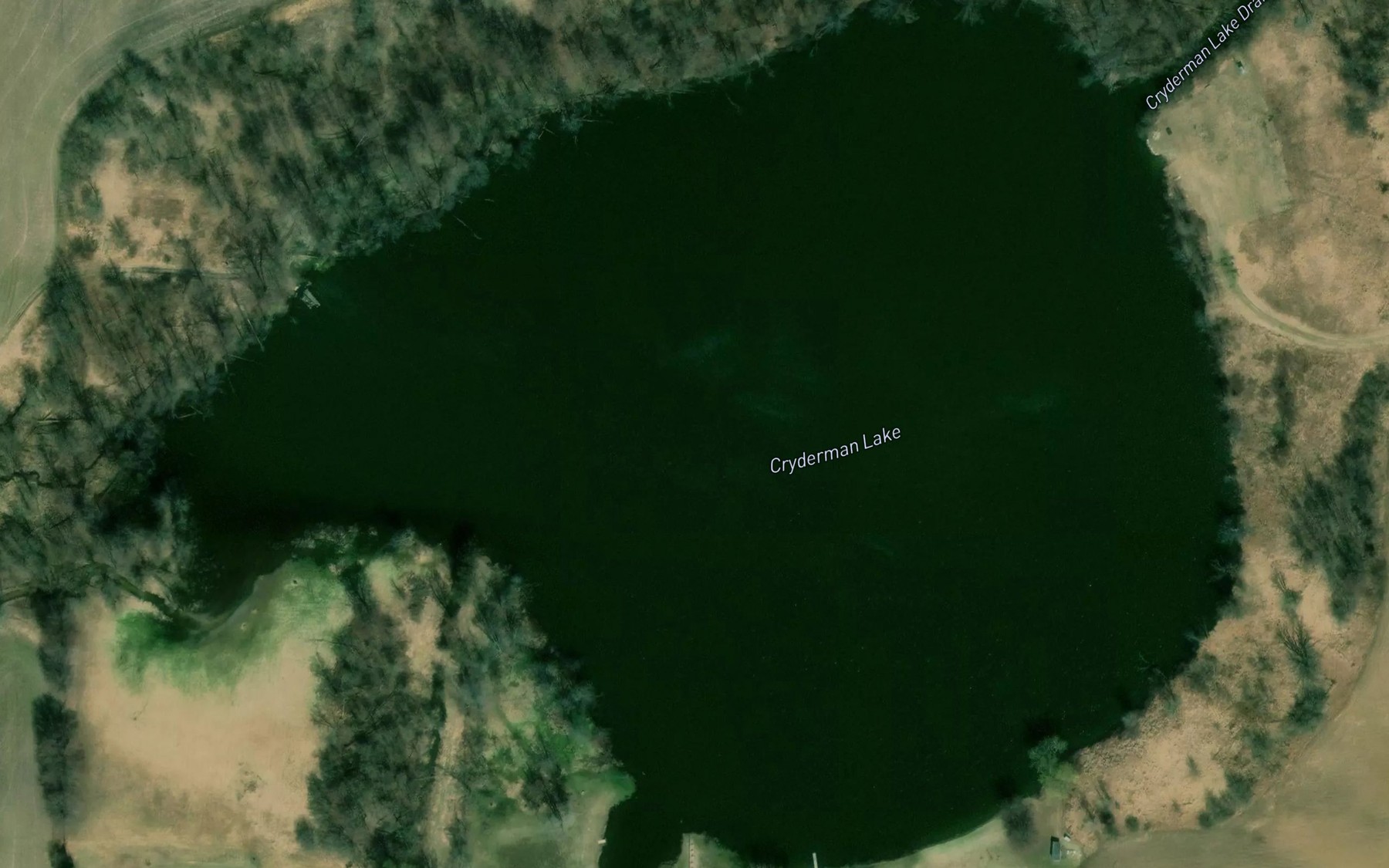 Satellite map of the Cryderman Lake
