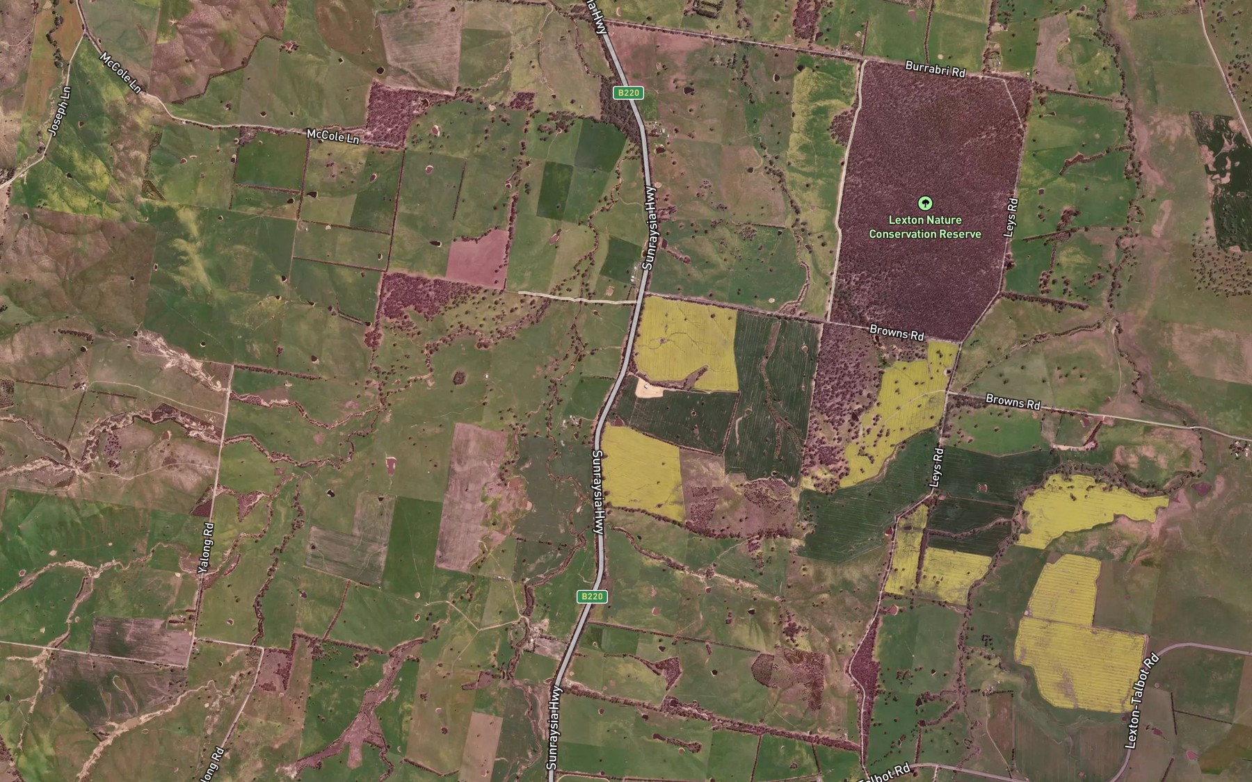 Satellite map of the Branch Creek