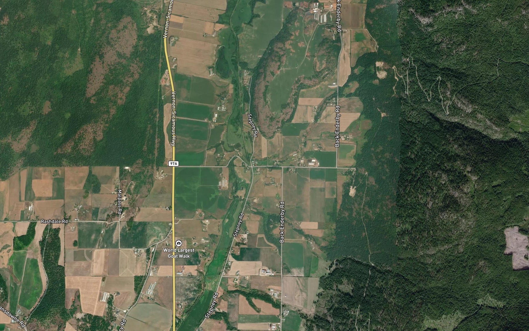 Satellite map of the Harland Creek