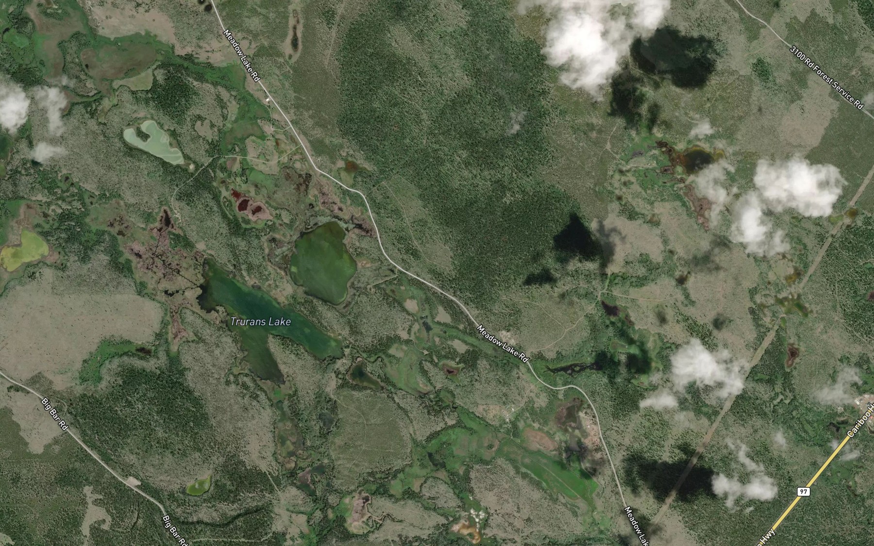 Satellite map of the Eleven Mile Creek
