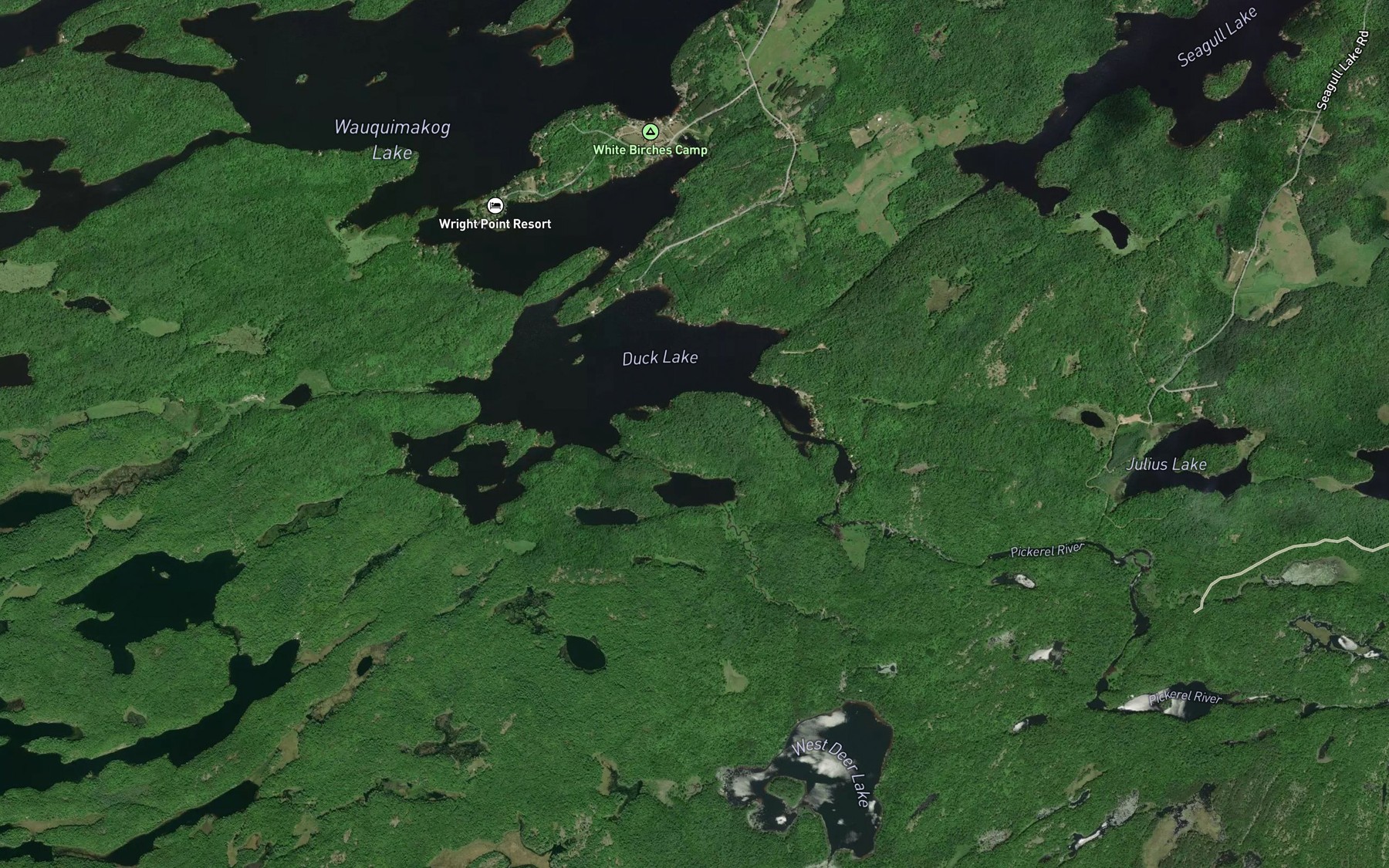 Satellite map of the Lee's Narrows