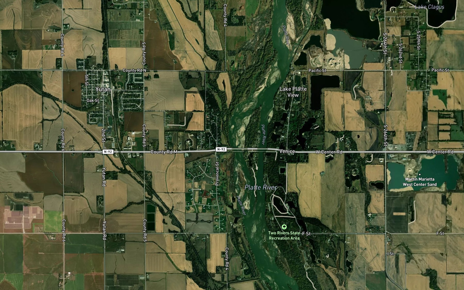 Satellite map of the Otoe Creek