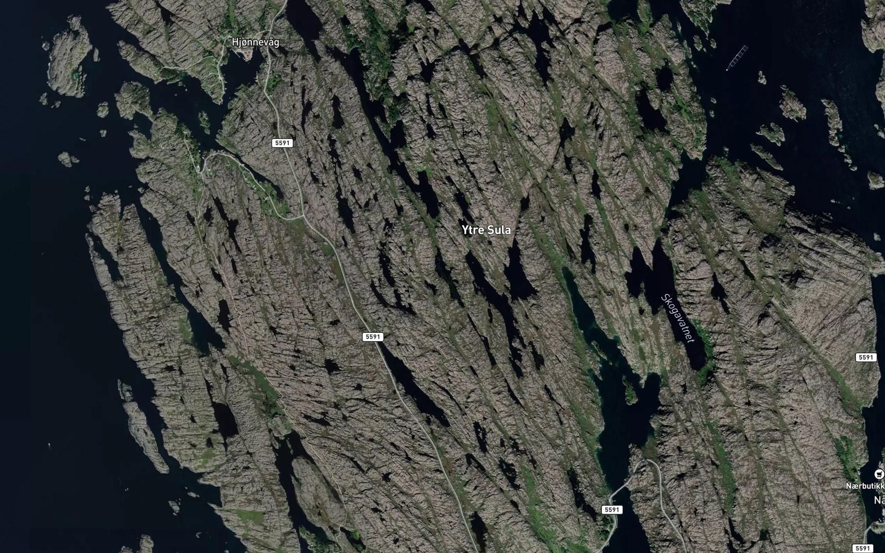 Satellite map of the Strandavatnet
