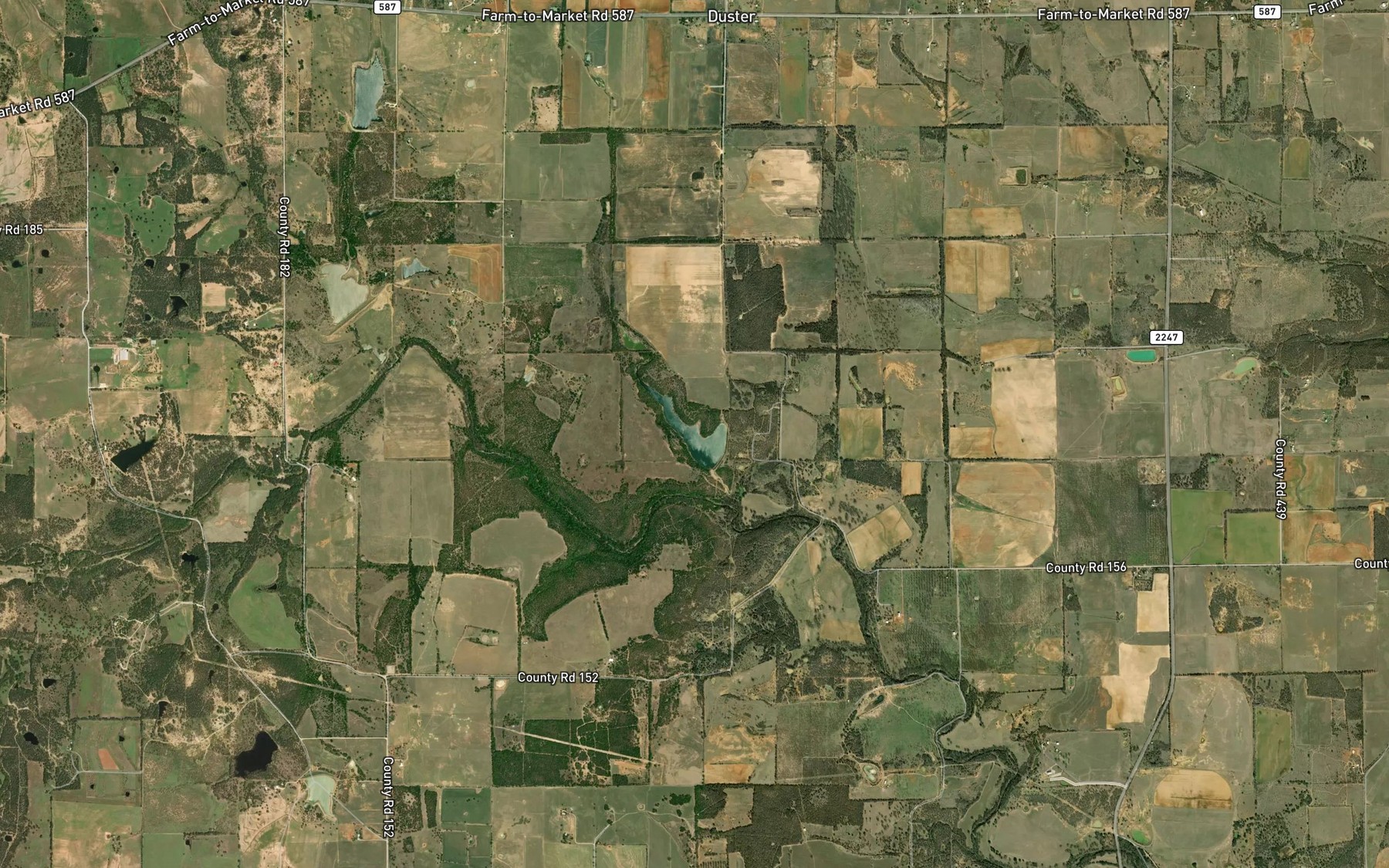 Satellite map of the Wolfe Pecanlands Lake Number 1