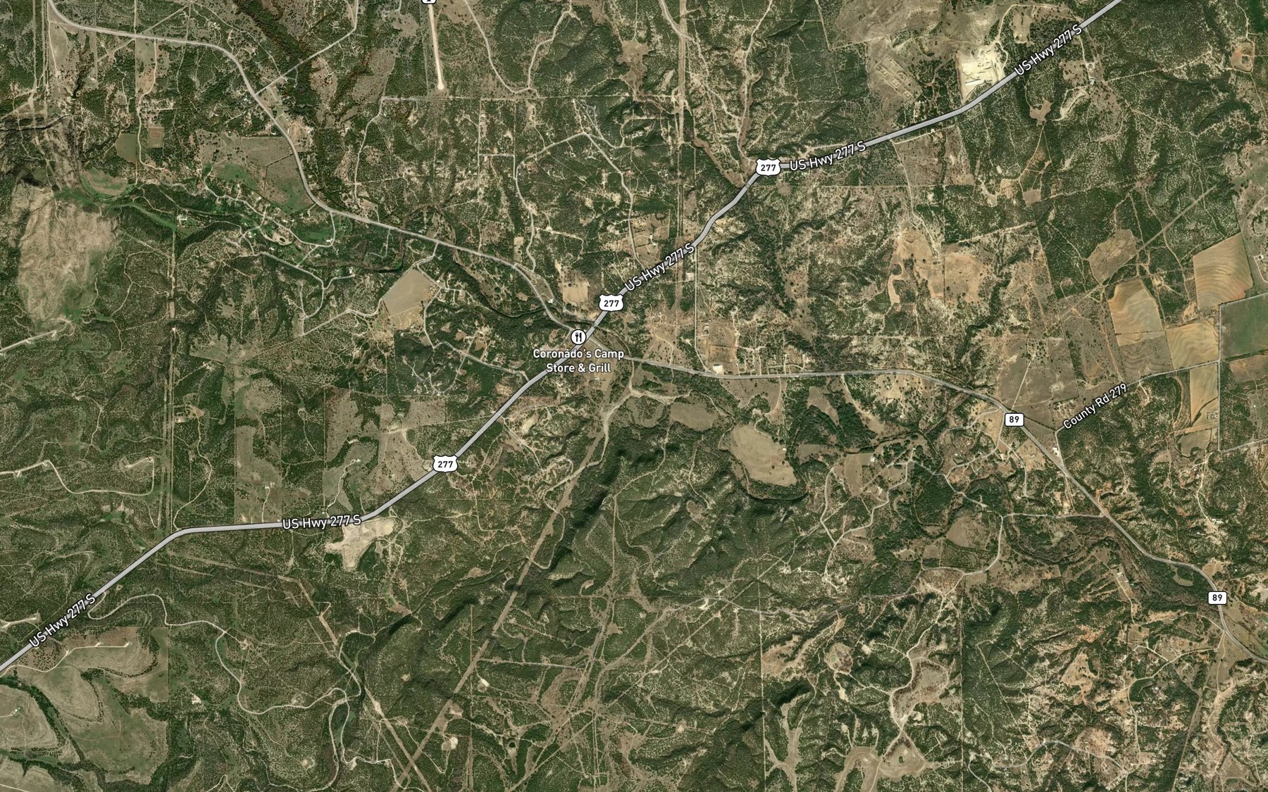 Satellite map of the Little Elm Creek