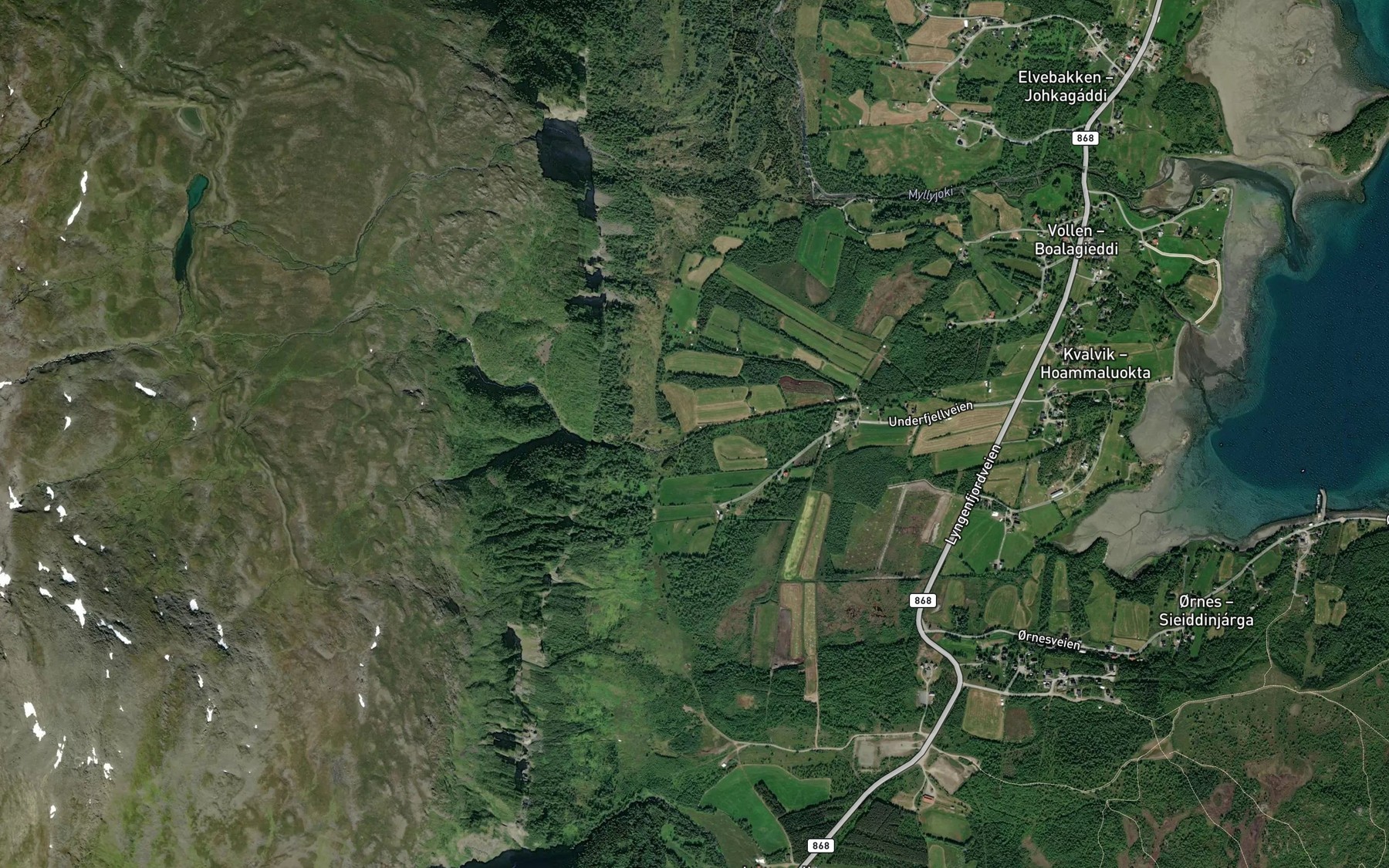 Satellite map of the Molnelva