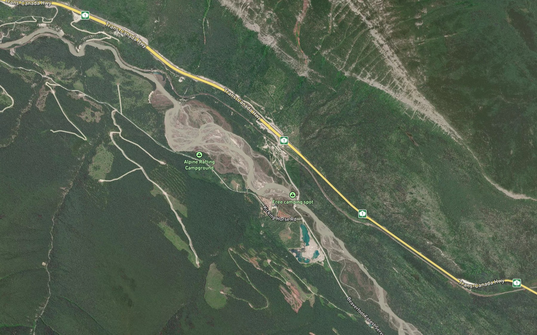 Satellite map of the Wiedenman Creek