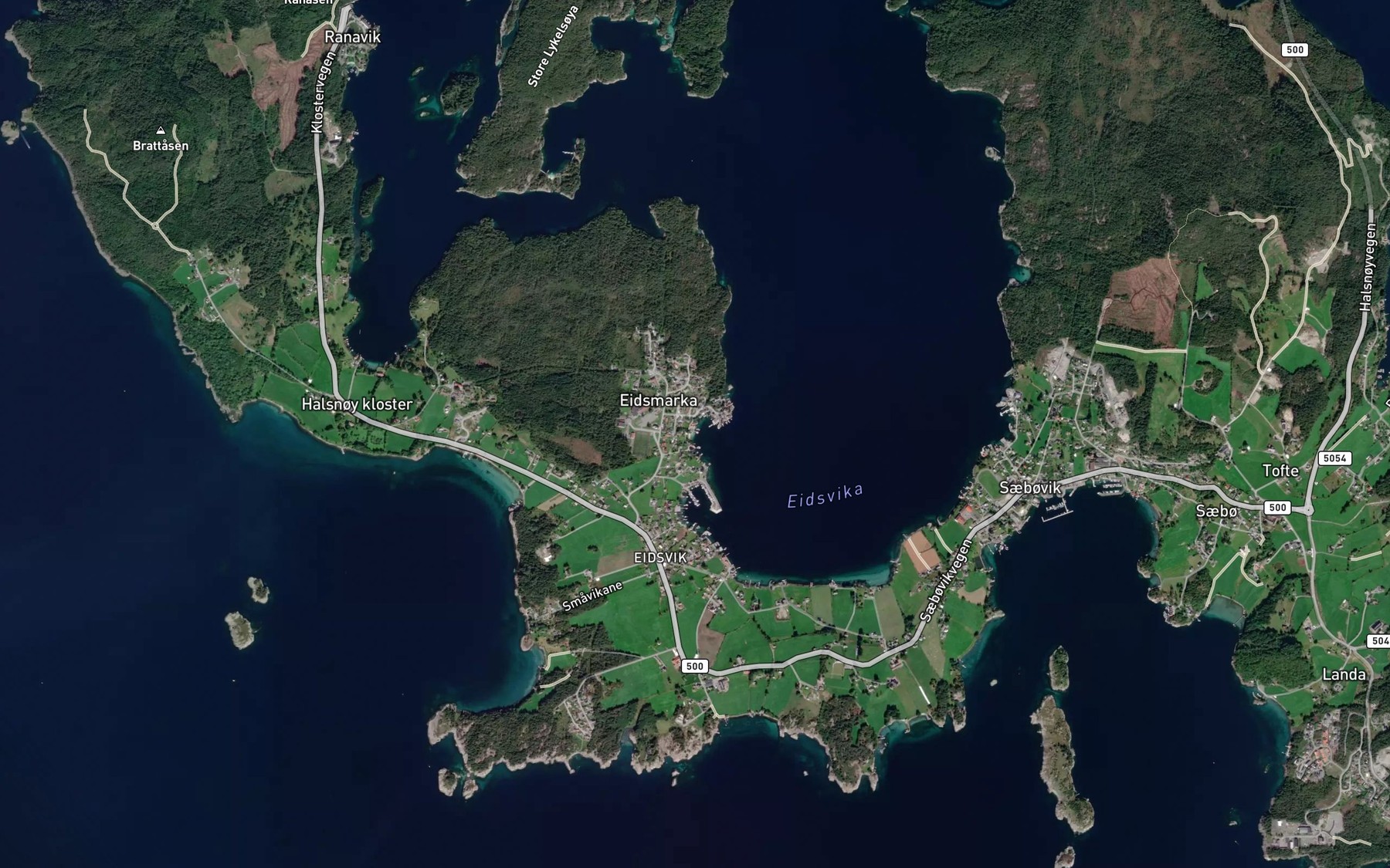 Satellite map of the Johansvika