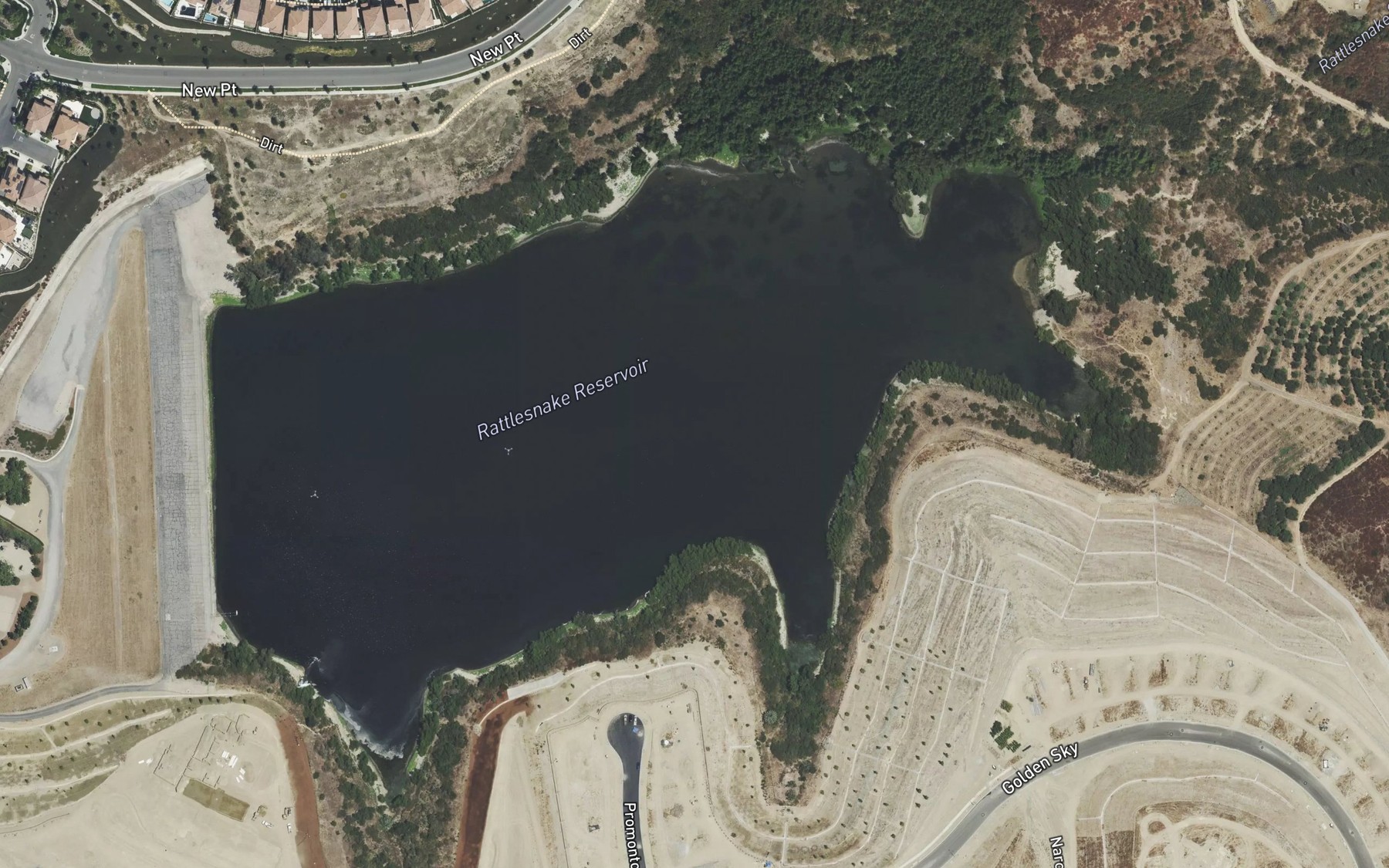 Satellite map of the Rattlesnake Reservoir