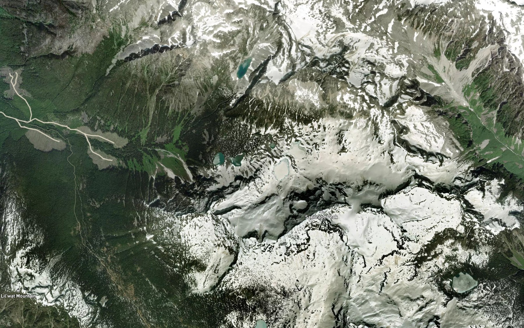 Satellite map of the White Lakes