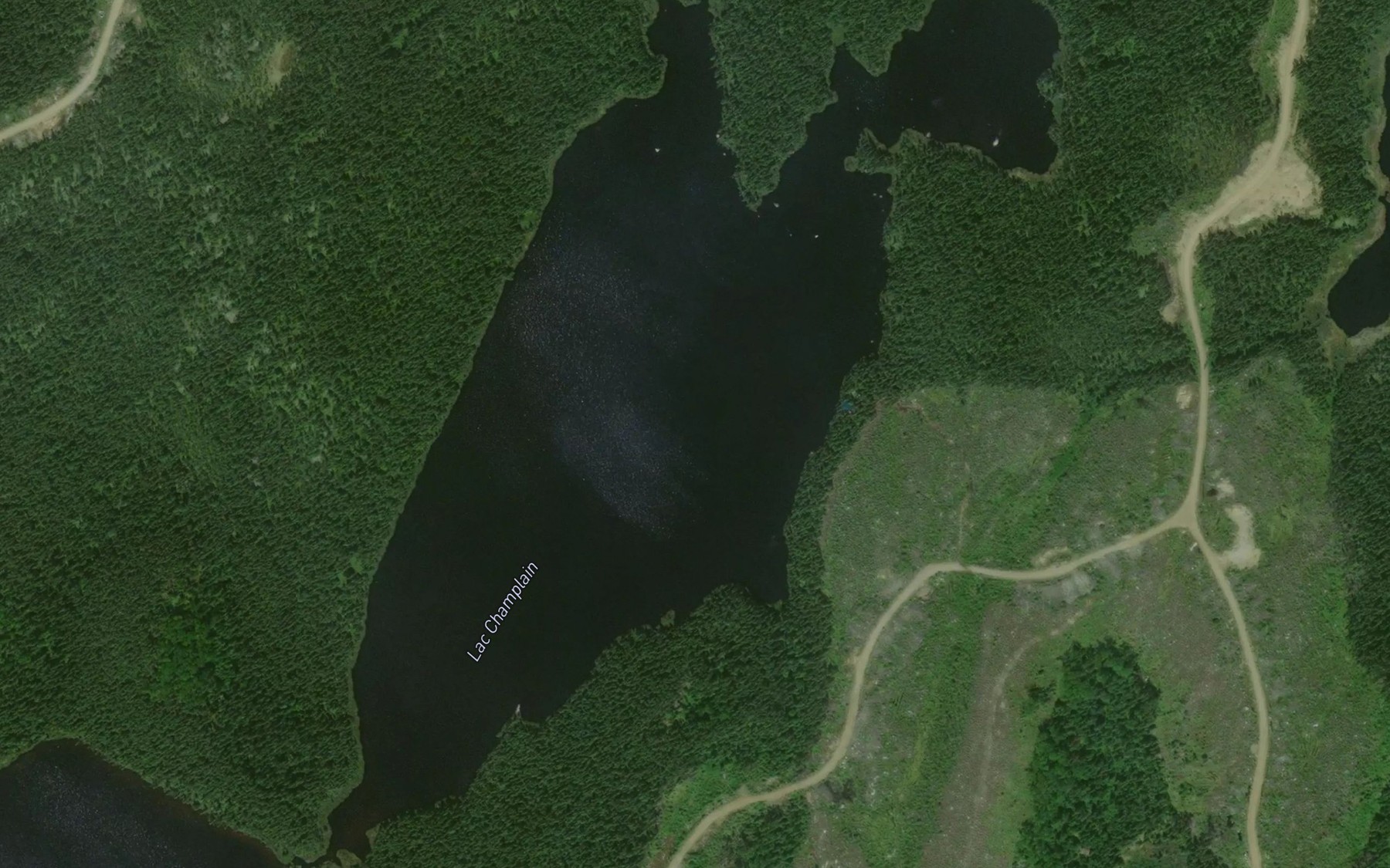 Satellite map of the Lac Champlain