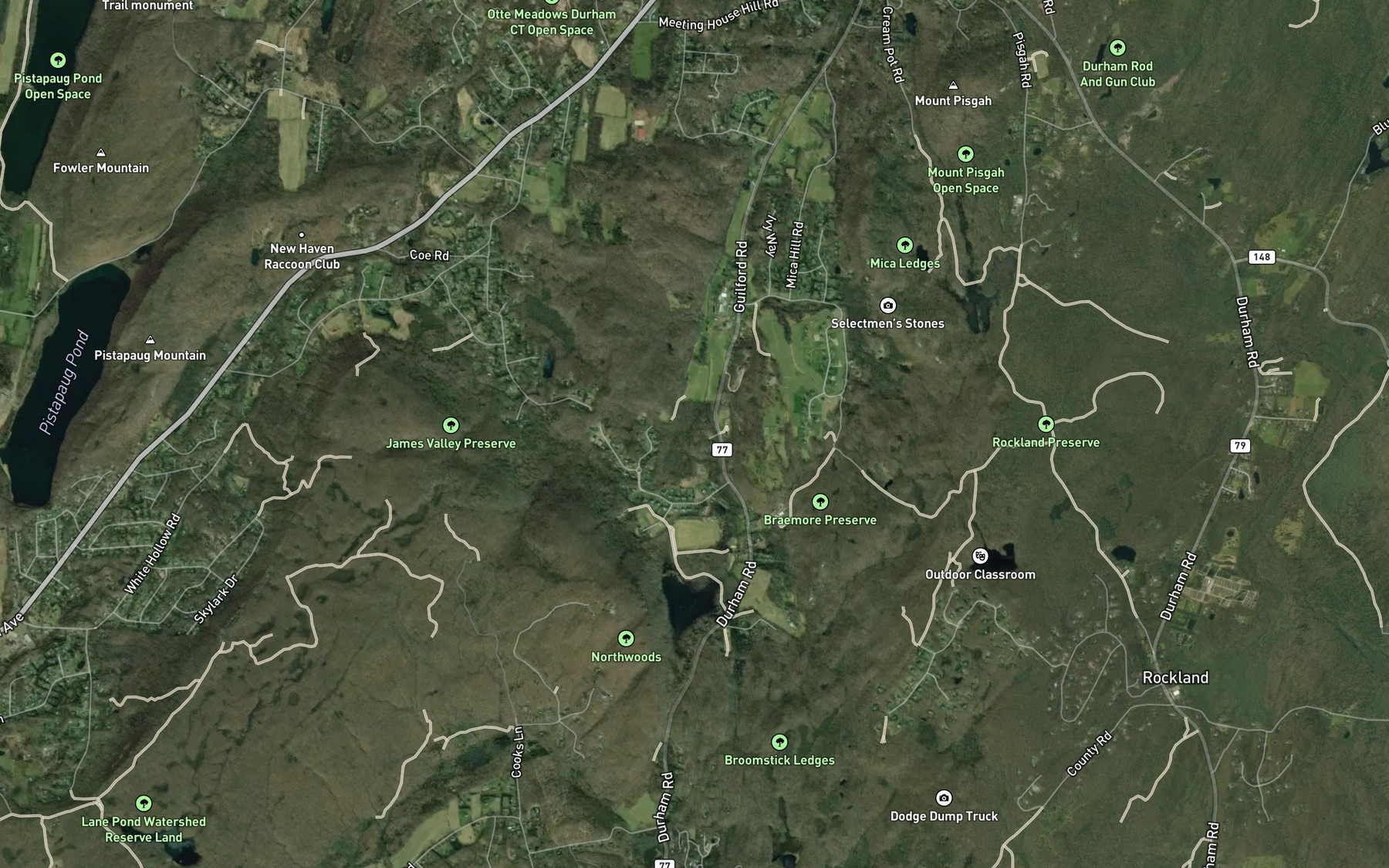 Satellite map of the Hemlock Brook