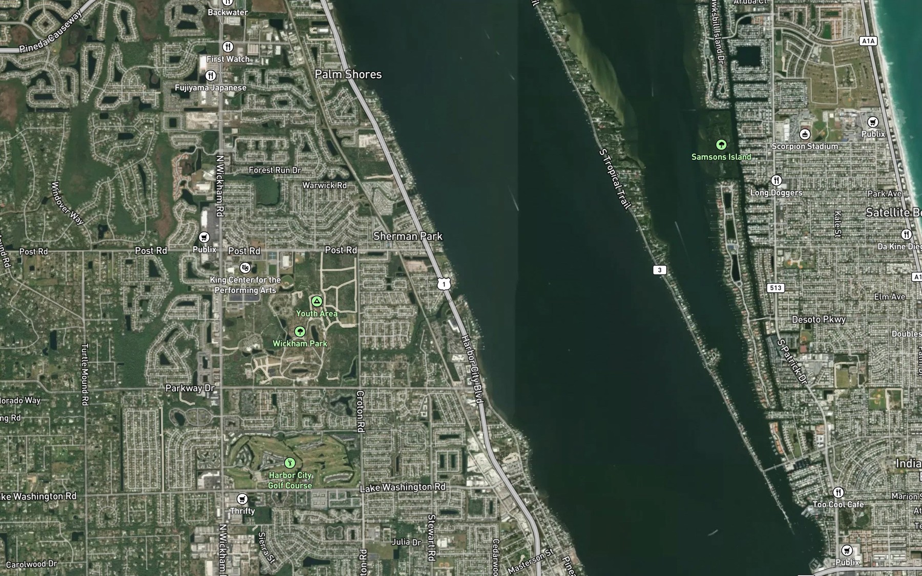 Satellite map of the Horse Creek