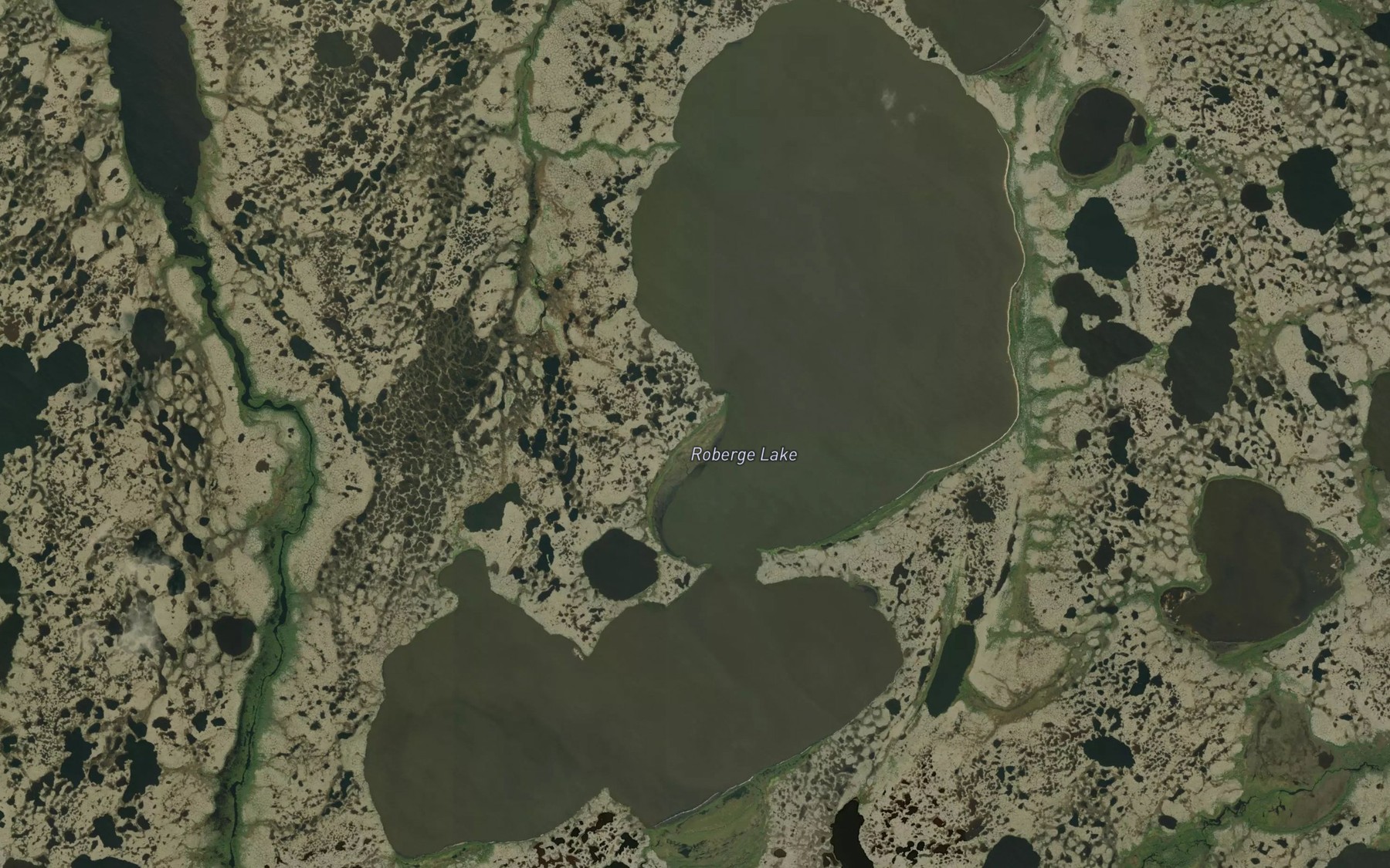 Satellite map of the Roberge Lake