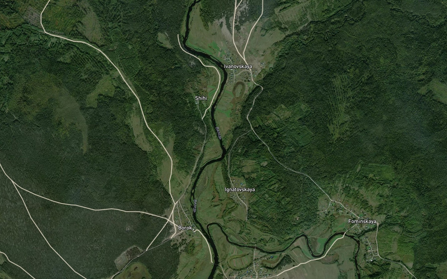 Satellite map of the Knyazhaya