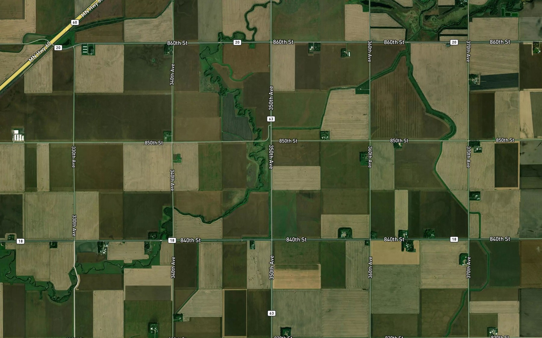 Satellite map of the Judicial Ditch Number Eightyfive