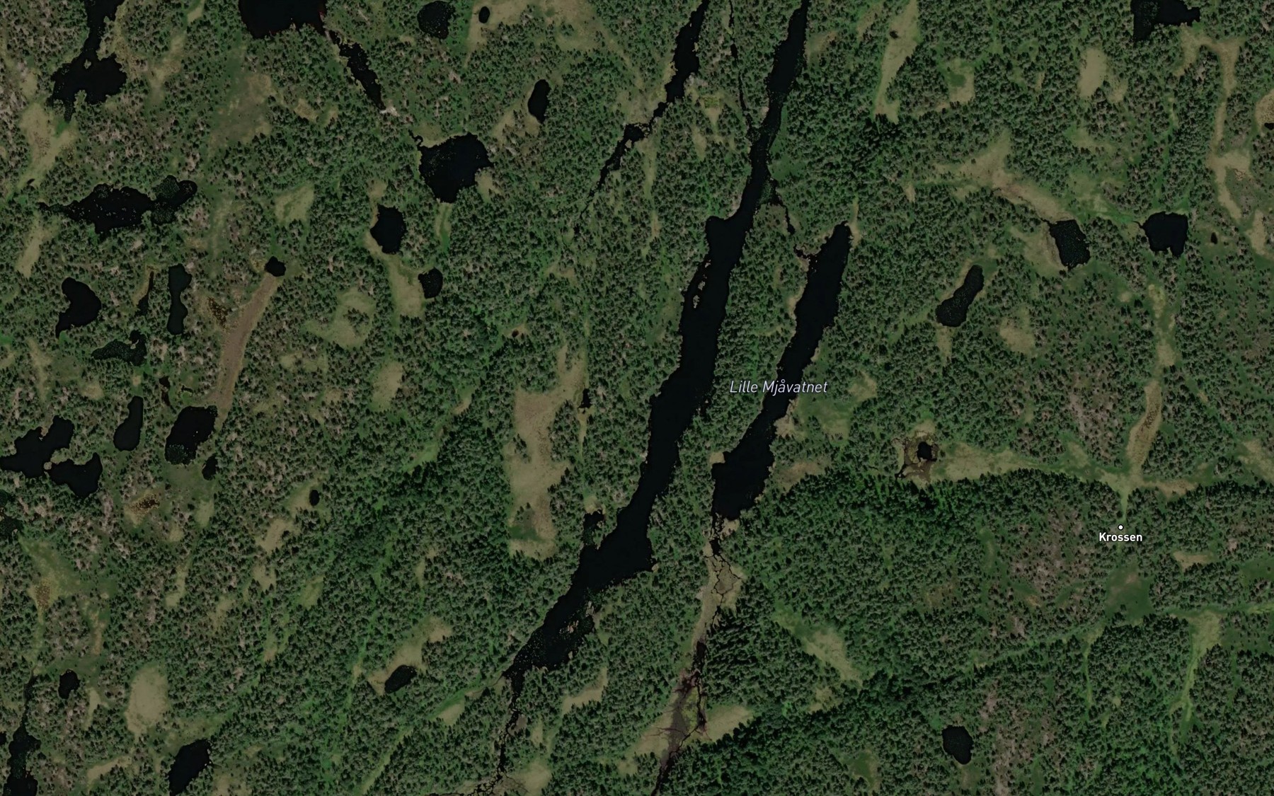Satellite map of the Store Mjavatn