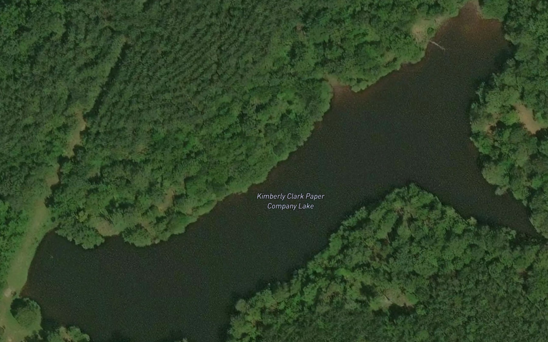 Satellite map of the Kimberly Clark Paper Company Lake