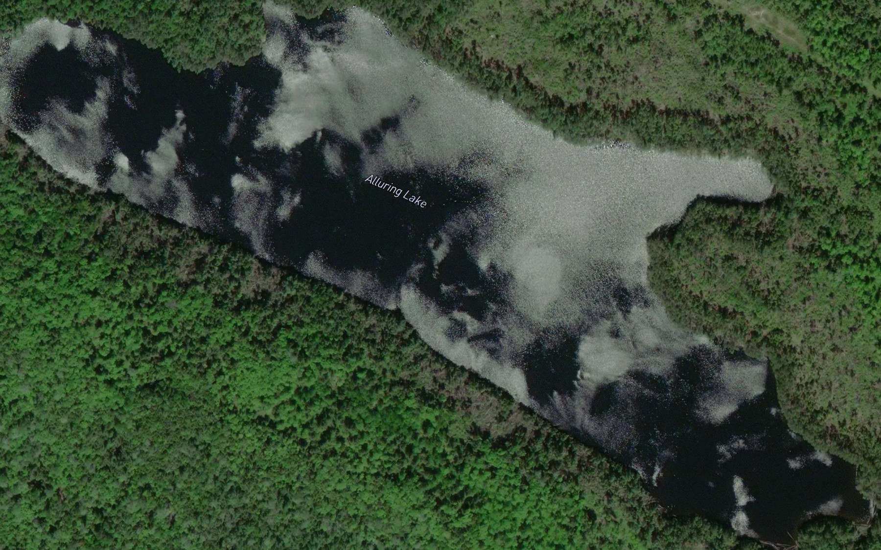 Satellite map of the Alluring Lake