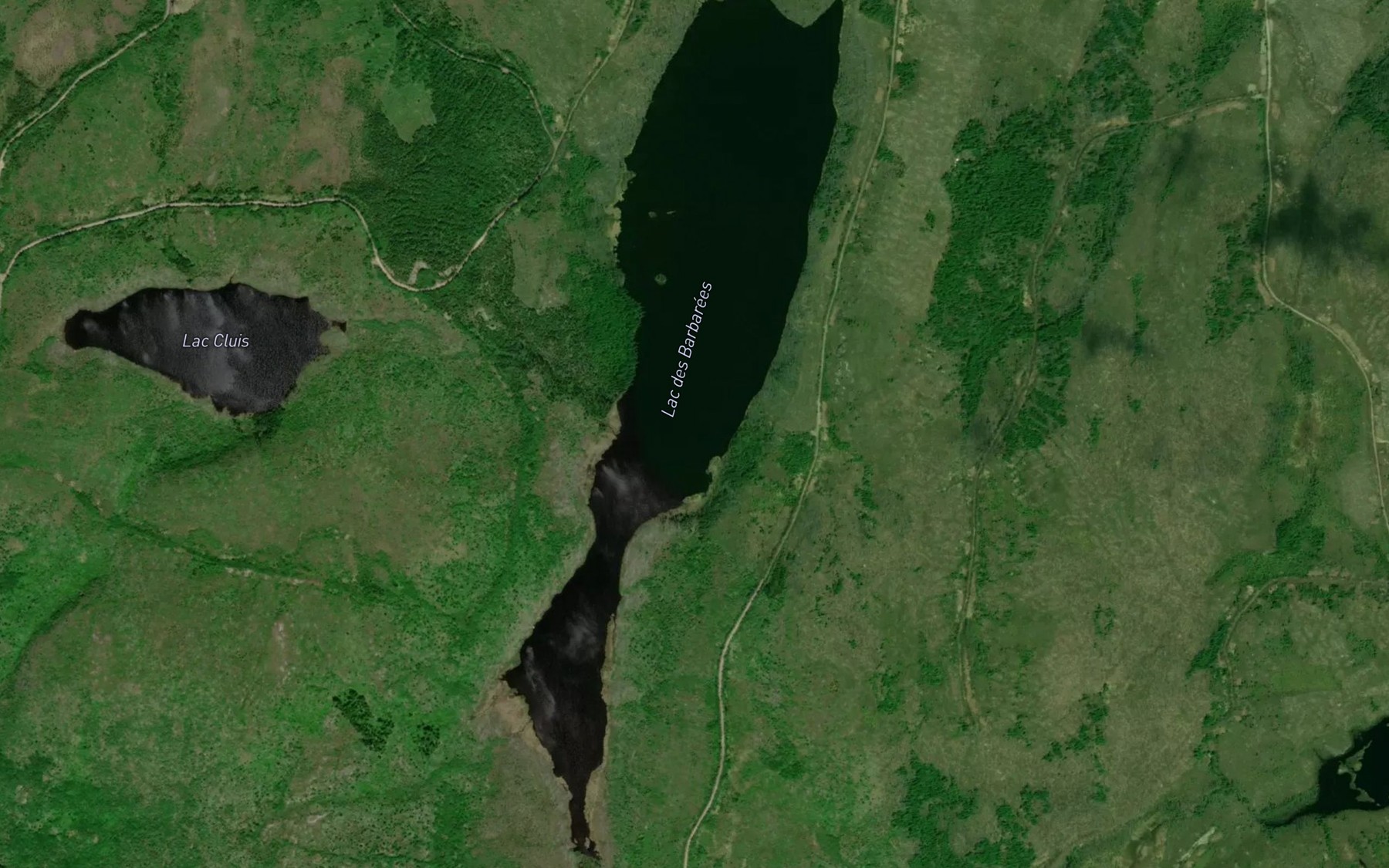 Satellite map of the Lac des Barbarees