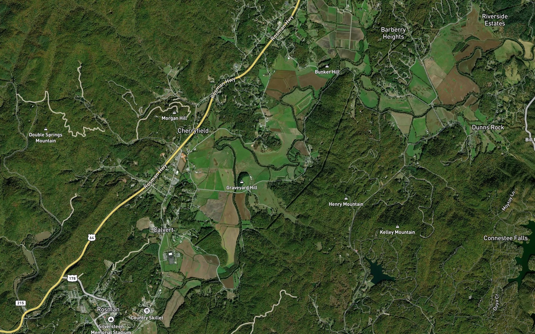 Satellite map of the Paxton Creek