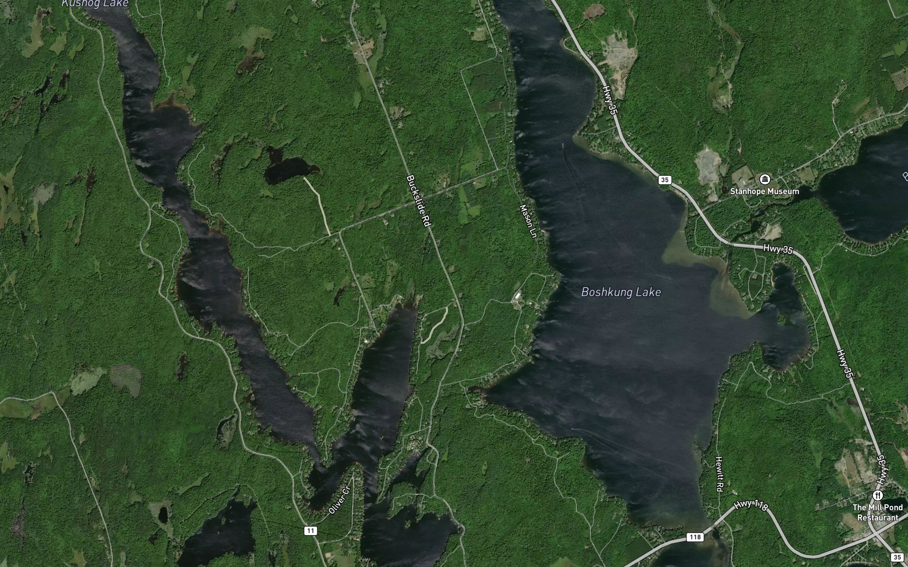 Satellite map of the Boshkung River