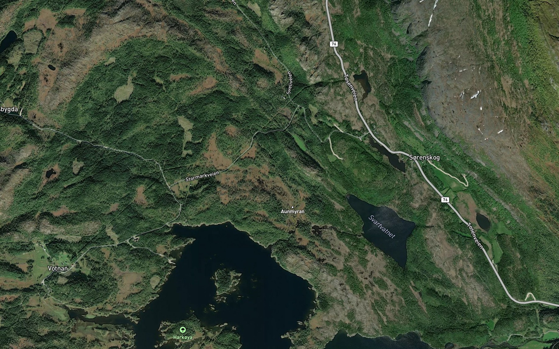 Satellite map of the Akrabekken