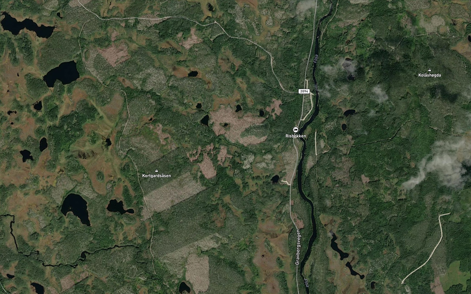 Satellite map of the Risbekken