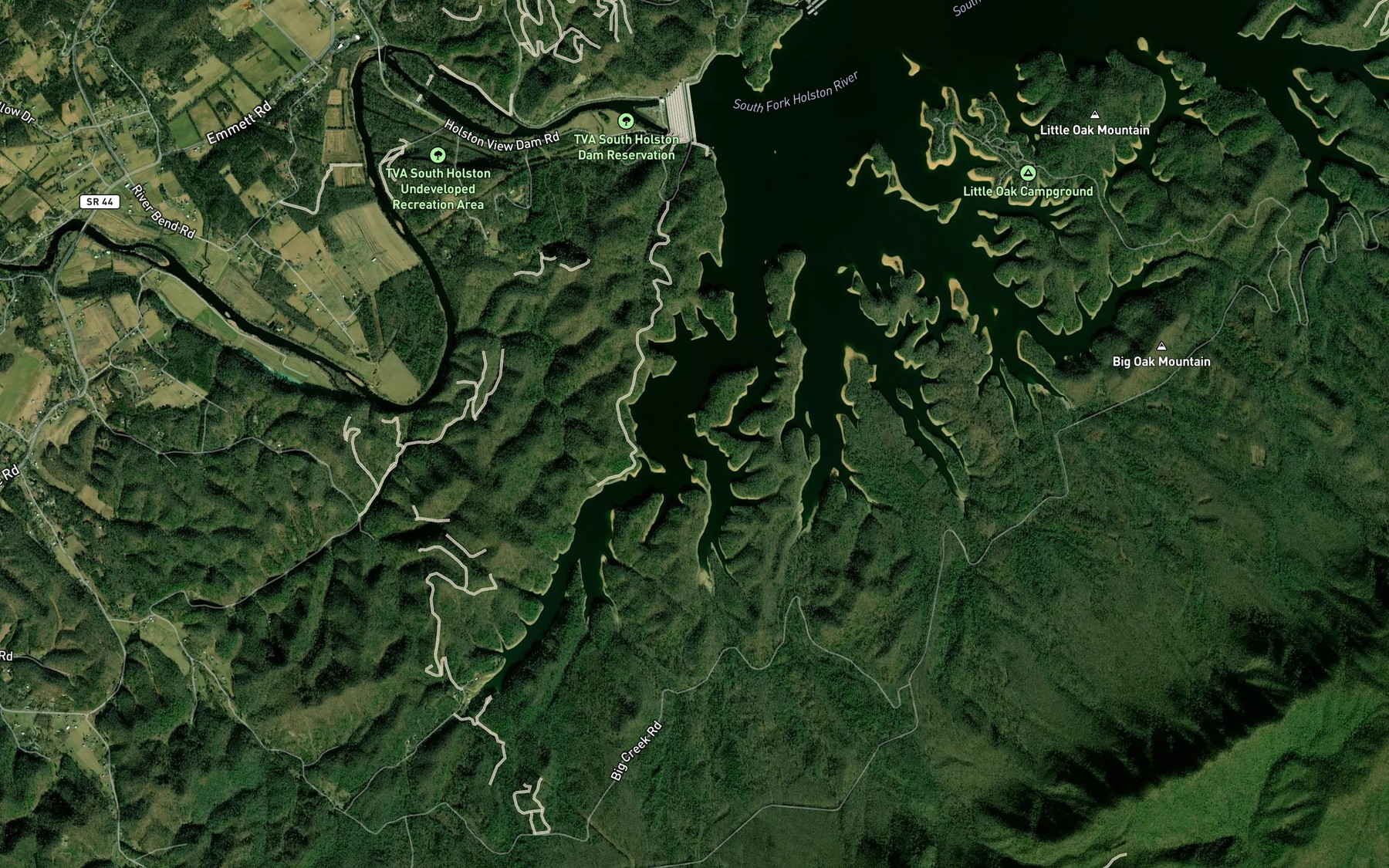 Satellite map of the Little Creek