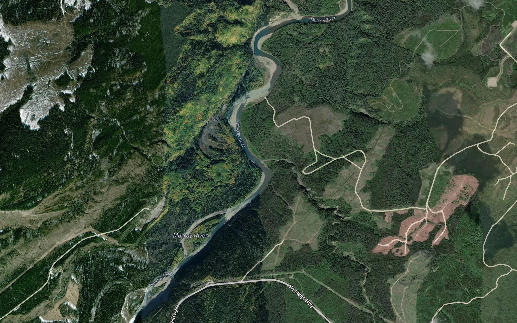Satellite map of the Quality Creek