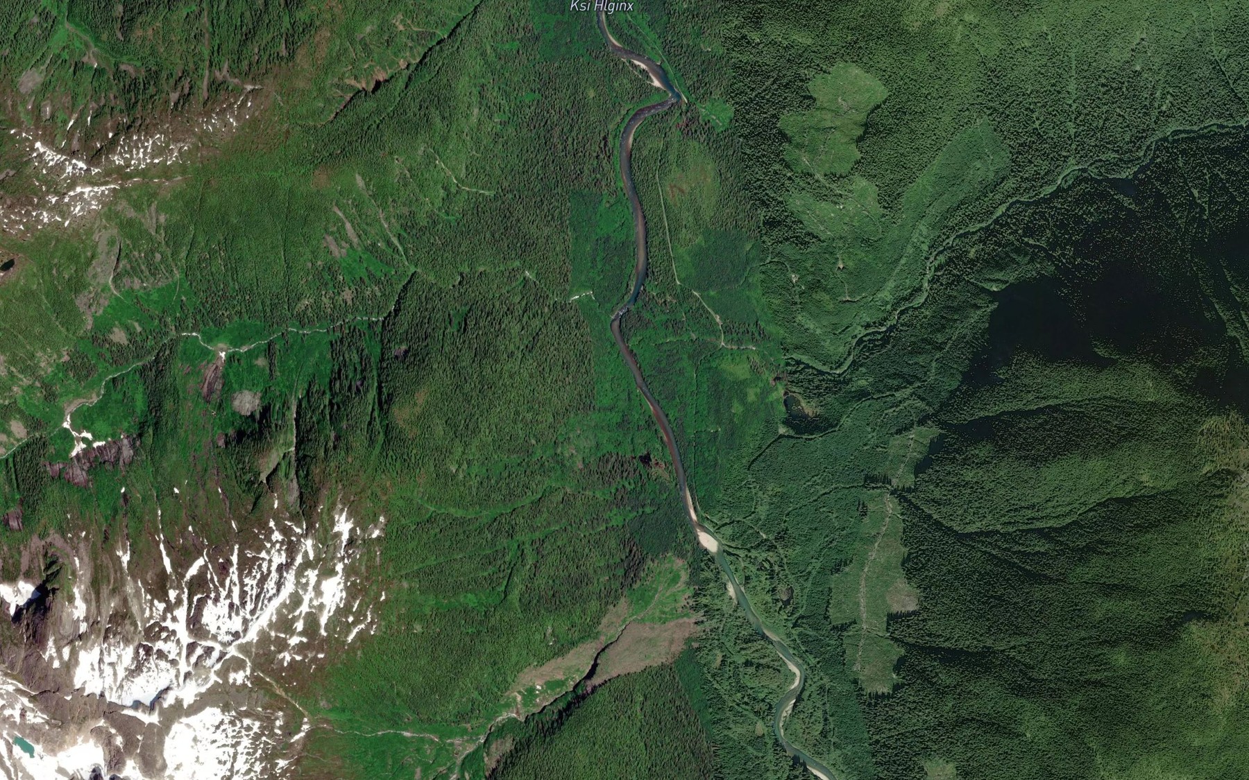 Satellite map of the Voshell Creek