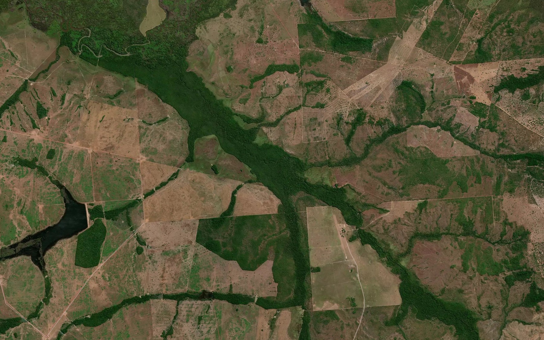 Satellite map of the Ribeirao Agua Feia