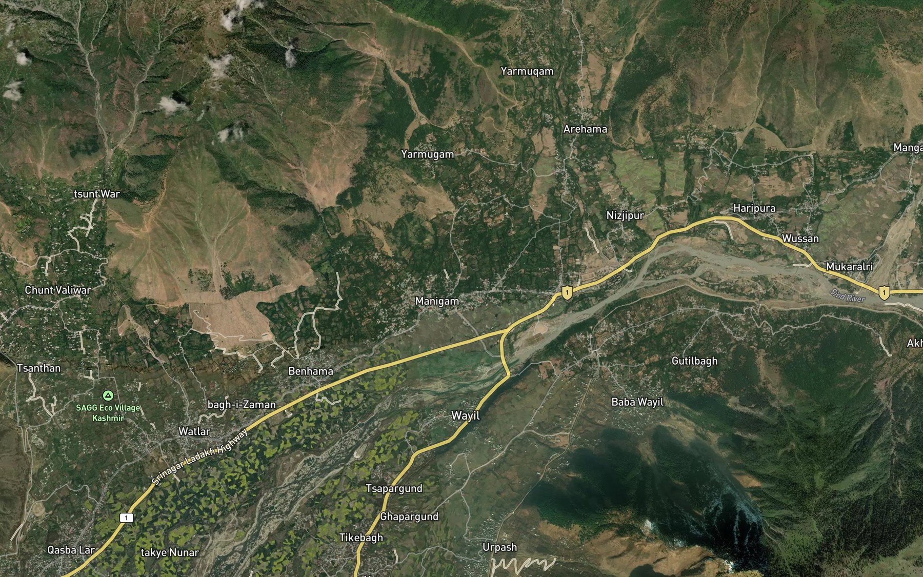 Satellite map of the Kut Nar