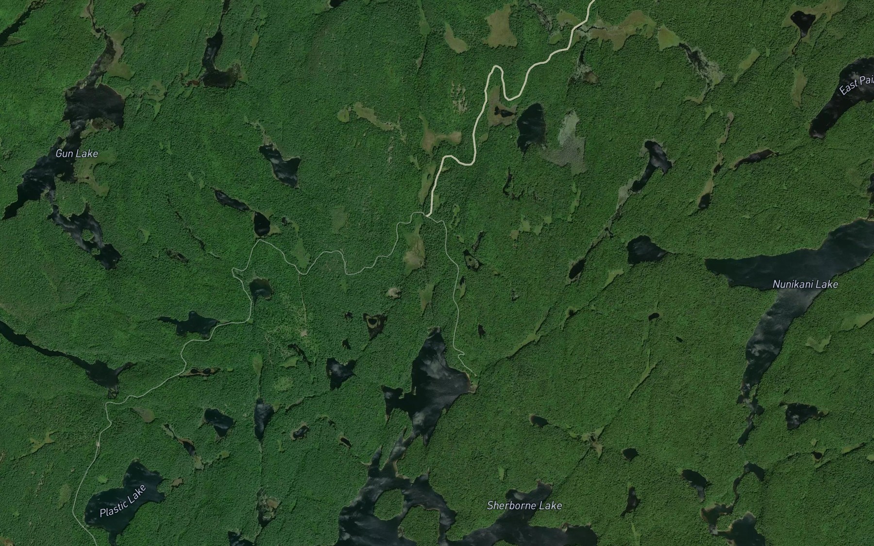 Satellite map of the Shoelace Creek