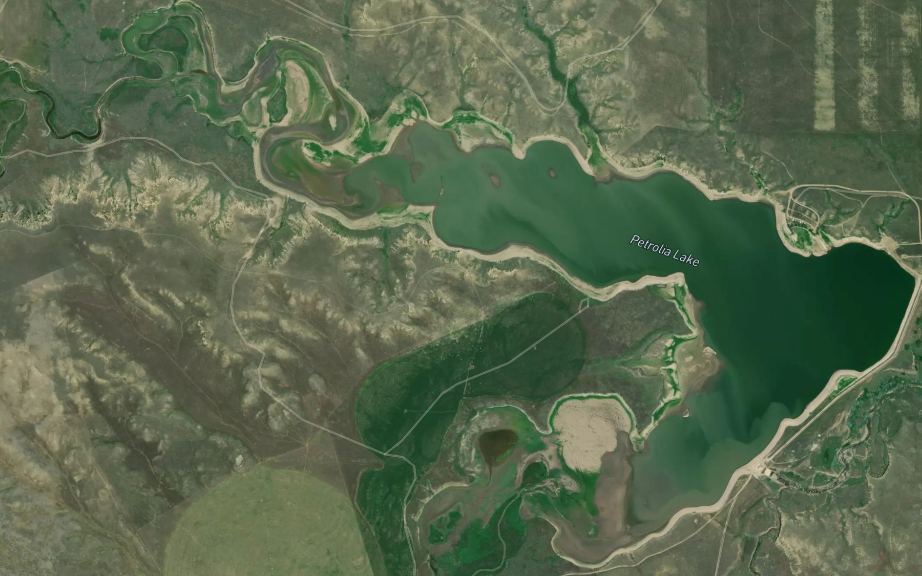 Satellite map of the Petrolia Lake